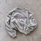 'ARCHIVE SPORT JAPAN' distressed crewneck sweatshirt in gray, front flat-lay view 4