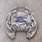'PAY WITH STYLE' distressed crewneck sweatshirt in gray, front flat-lay view 2