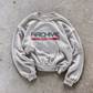 'ARCHIVE SPORT' distressed crewneck sweatshirt in gray, front flat-lay view 2
