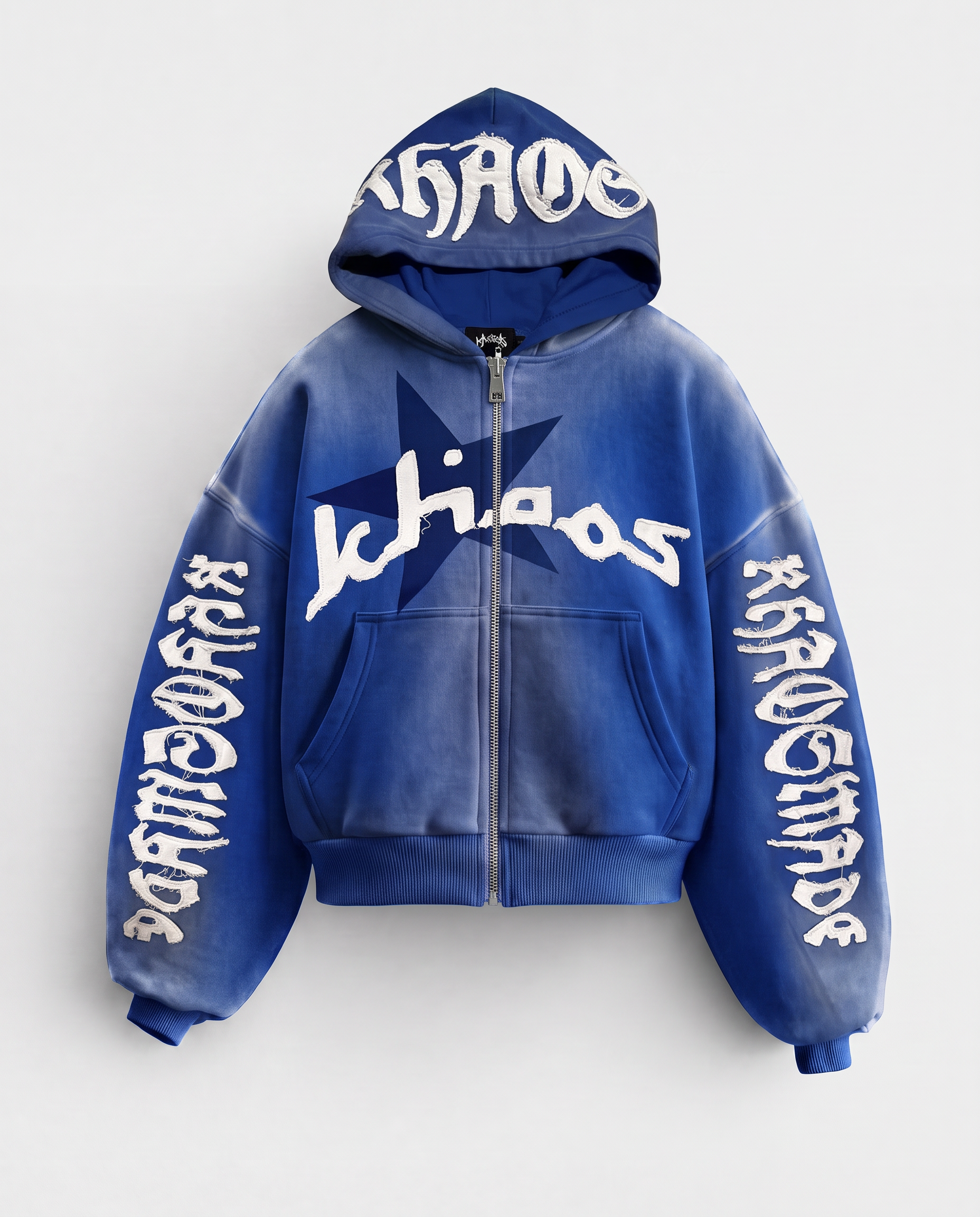 KHAÖS ZIP-UP HOODIE BLUE