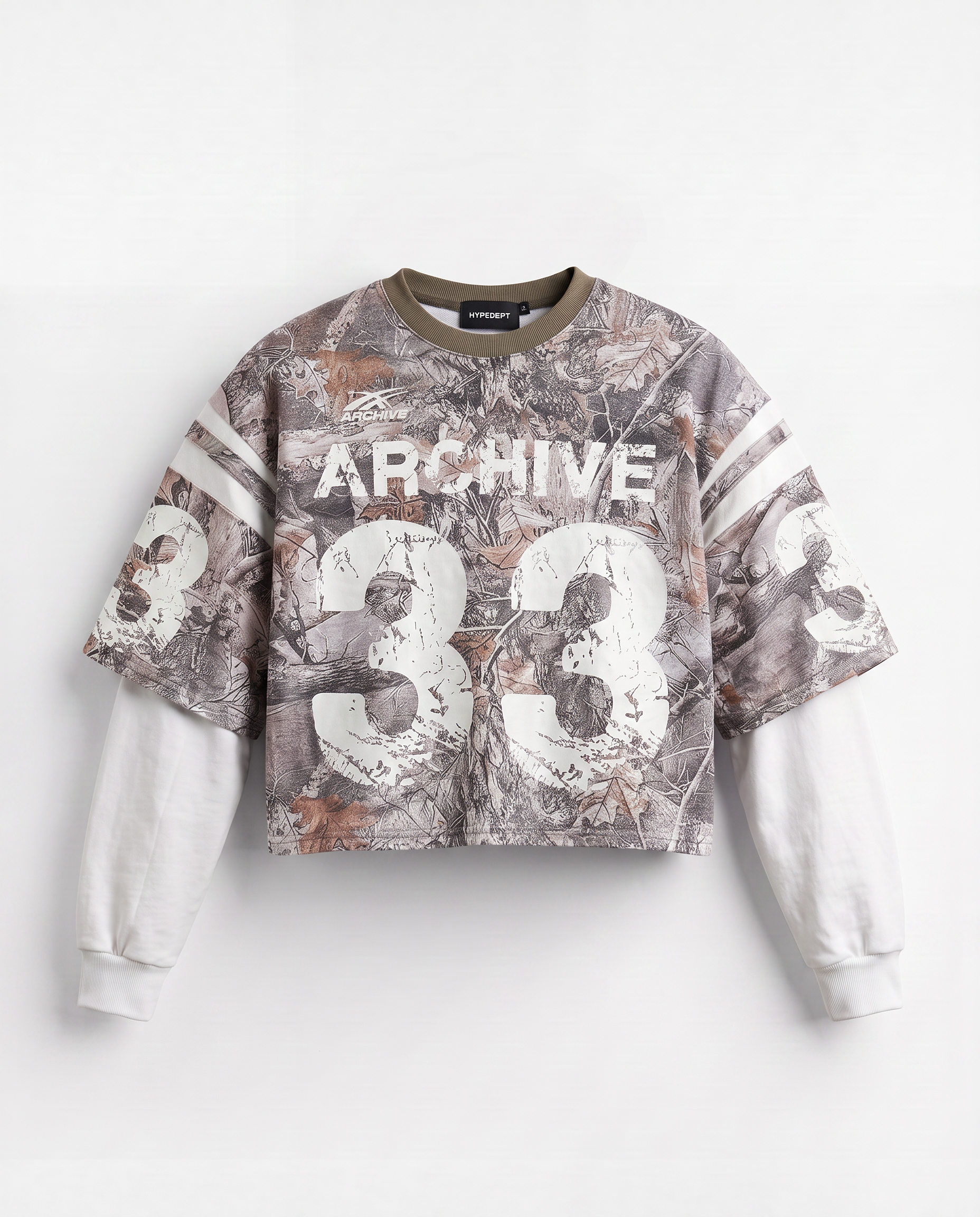 ARCHIVE #33 CAMO DOUBLE SLEEVED SHIRT
