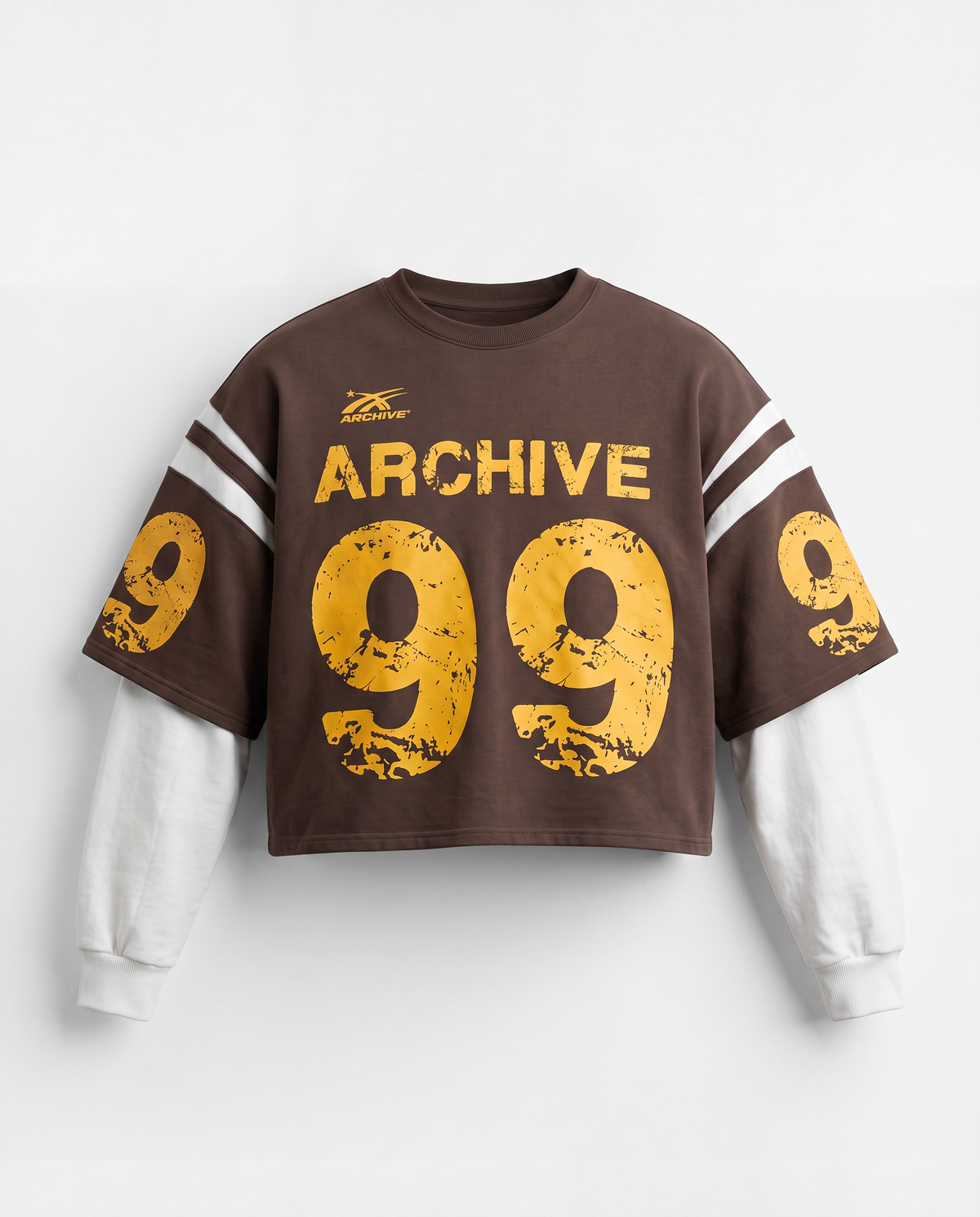 ARCHIVE #99 BROWN DOUBLE SLEEVED SHIRT
