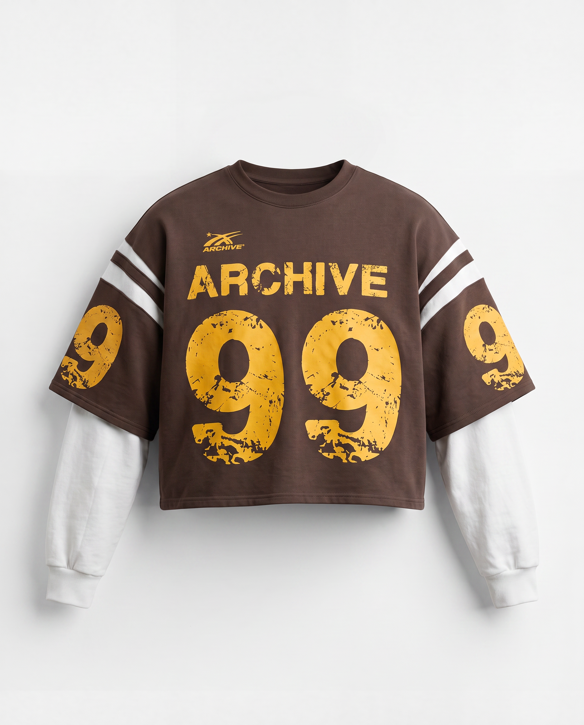 ARCHIVE #99 BROWN DOUBLE SLEEVED SHIRT