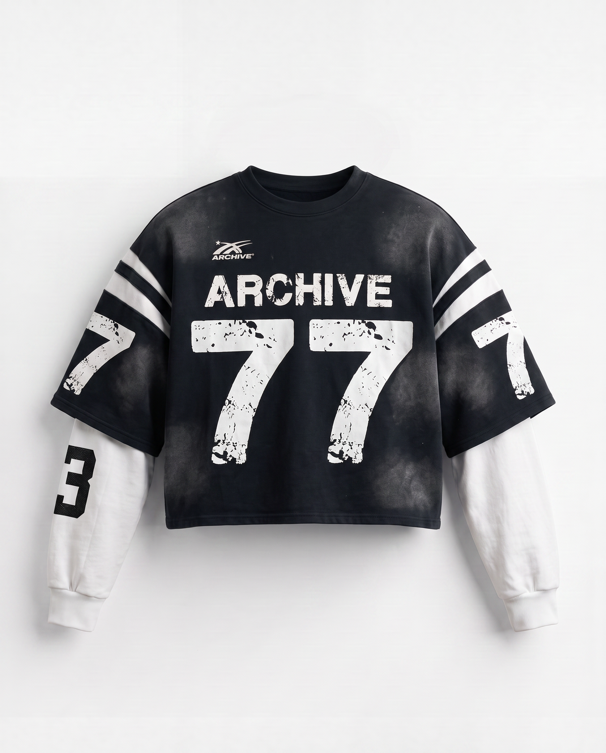 ARCHIVE #77 BLACK DOUBLE SLEEVED SHIRT