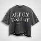 "ART ON DISPLAY" RHINESTONE DISTRESSTED TEE