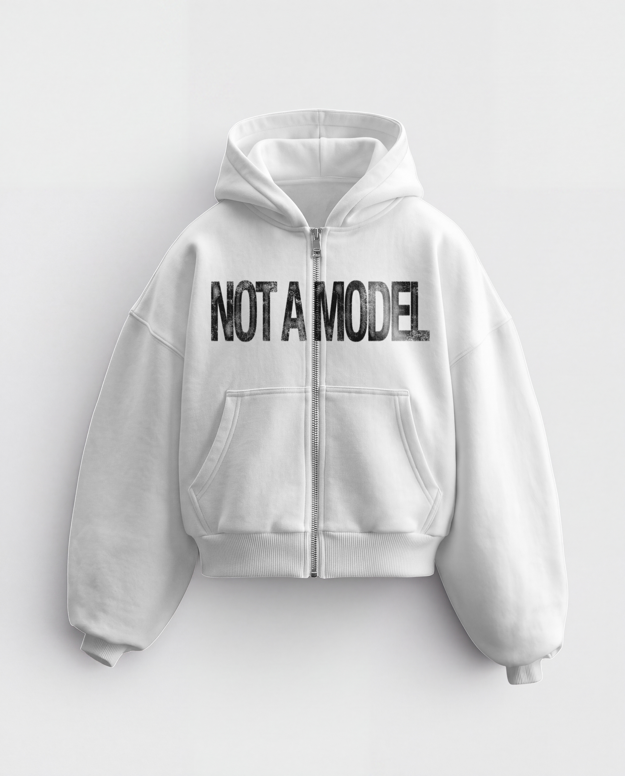 'NOT A MODEL' HEAVYWEIGHT BOXY ZIPUP HOODIE