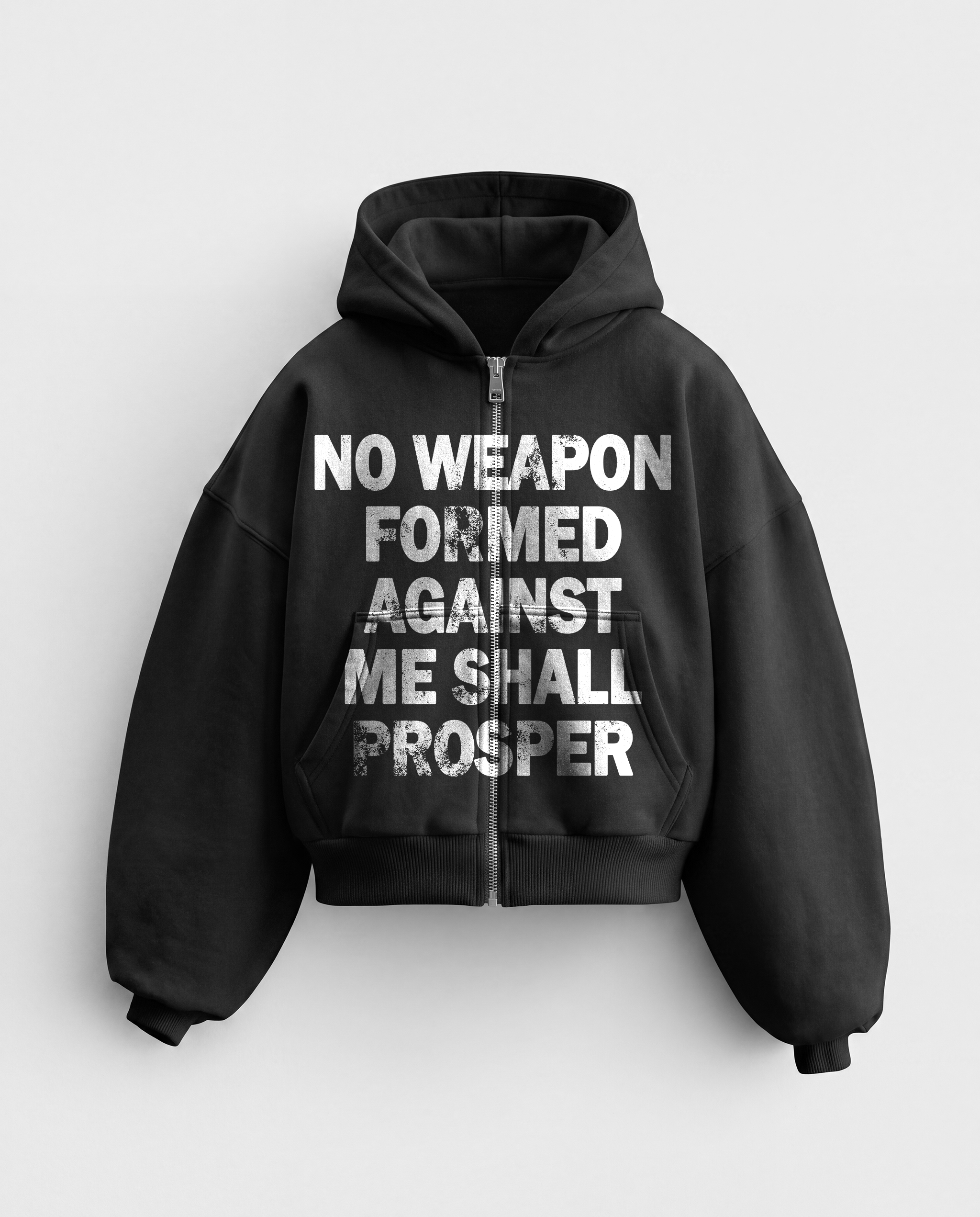 'NO WEAPON FORMED' HEAVYWEIGHT BOXY ZIPUP HOODIE