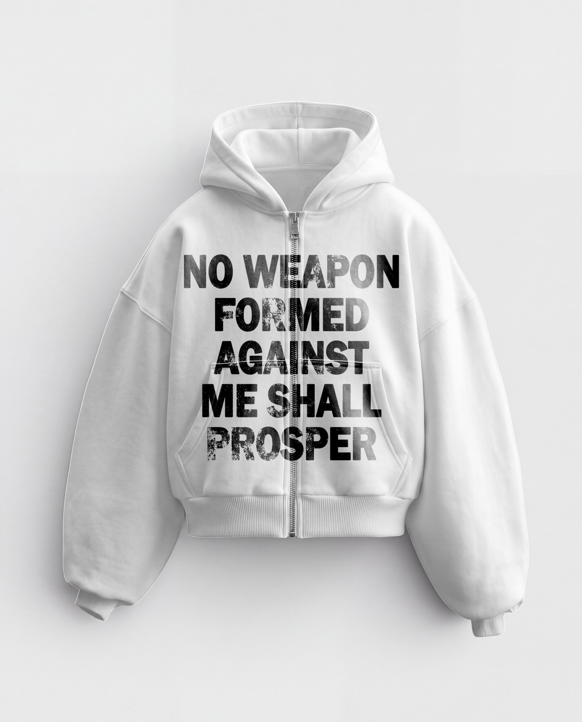 'NO WEAPON FORMED' HEAVYWEIGHT BOXY ZIPUP HOODIE