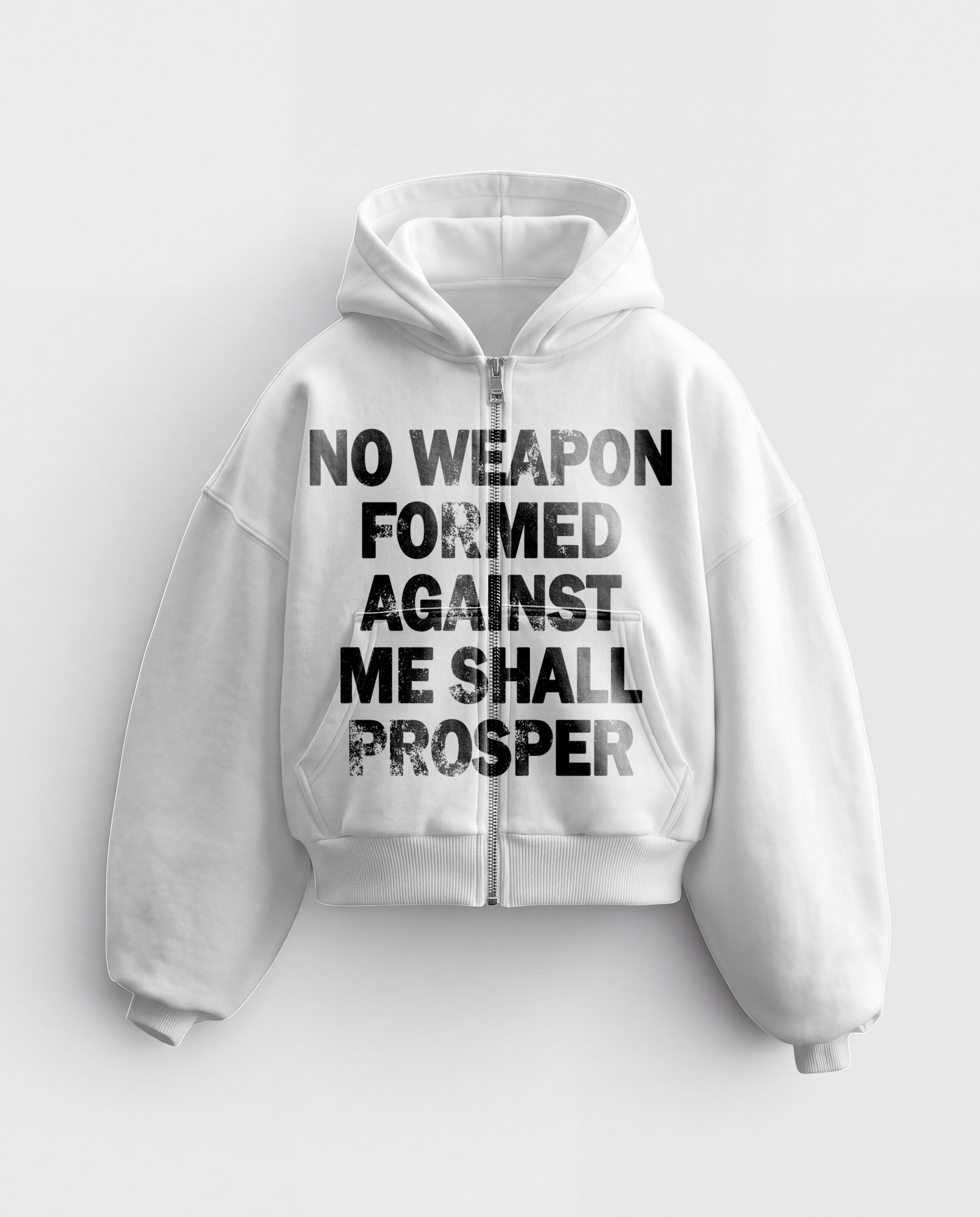 'NO WEAPON FORMED' HEAVYWEIGHT BOXY ZIPUP HOODIE
