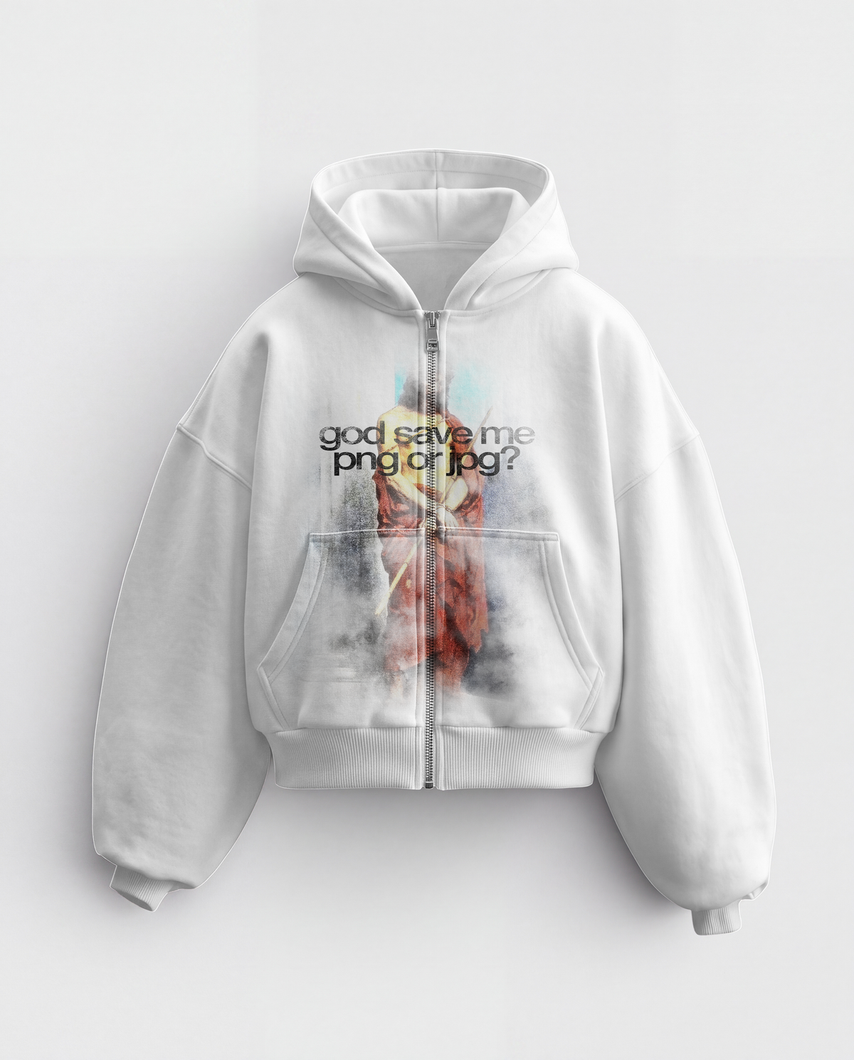 'SAVE ME' HEAVYWEIGHT BOXY ZIPUP HOODIE