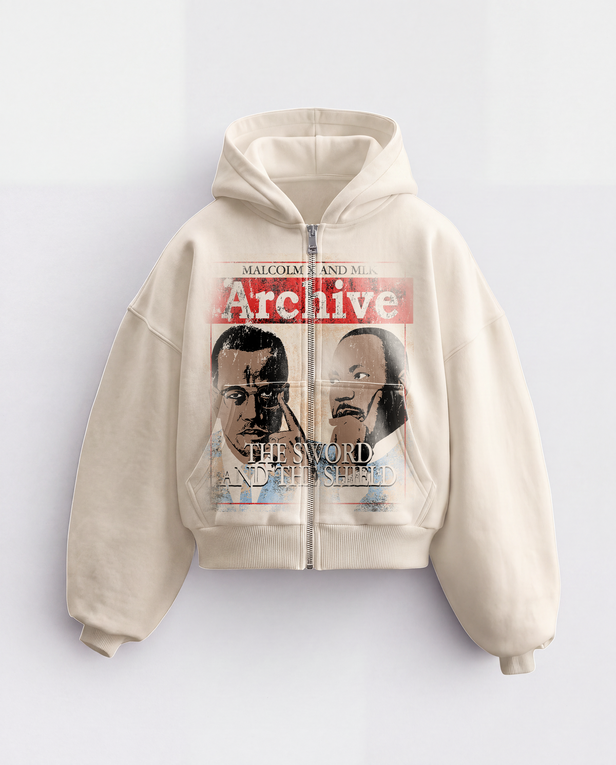 'SWORD & SHIELD' HEAVYWEIGHT BOXY ZIPUP HOODIE