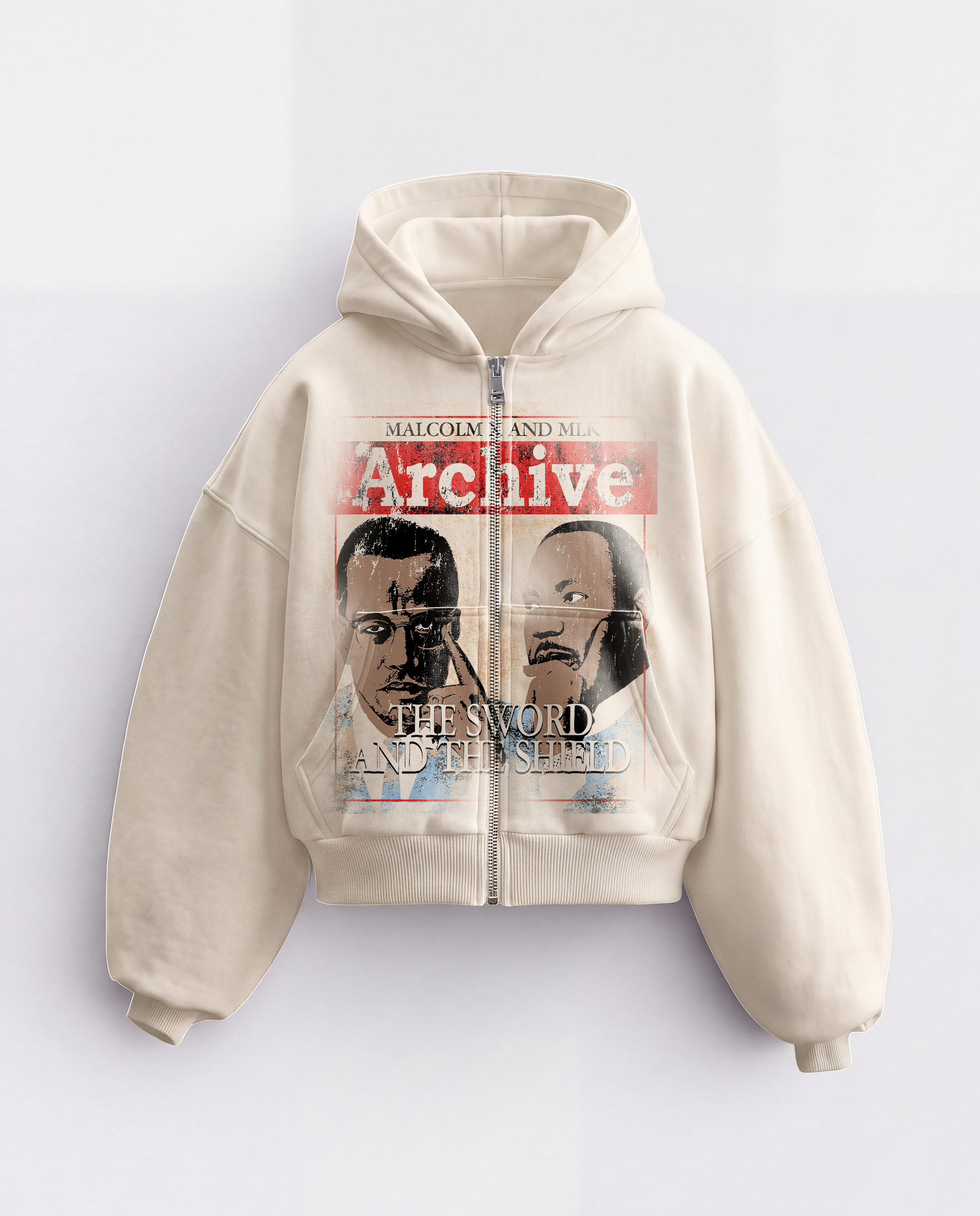 'SWORD & SHIELD' HEAVYWEIGHT BOXY ZIPUP HOODIE