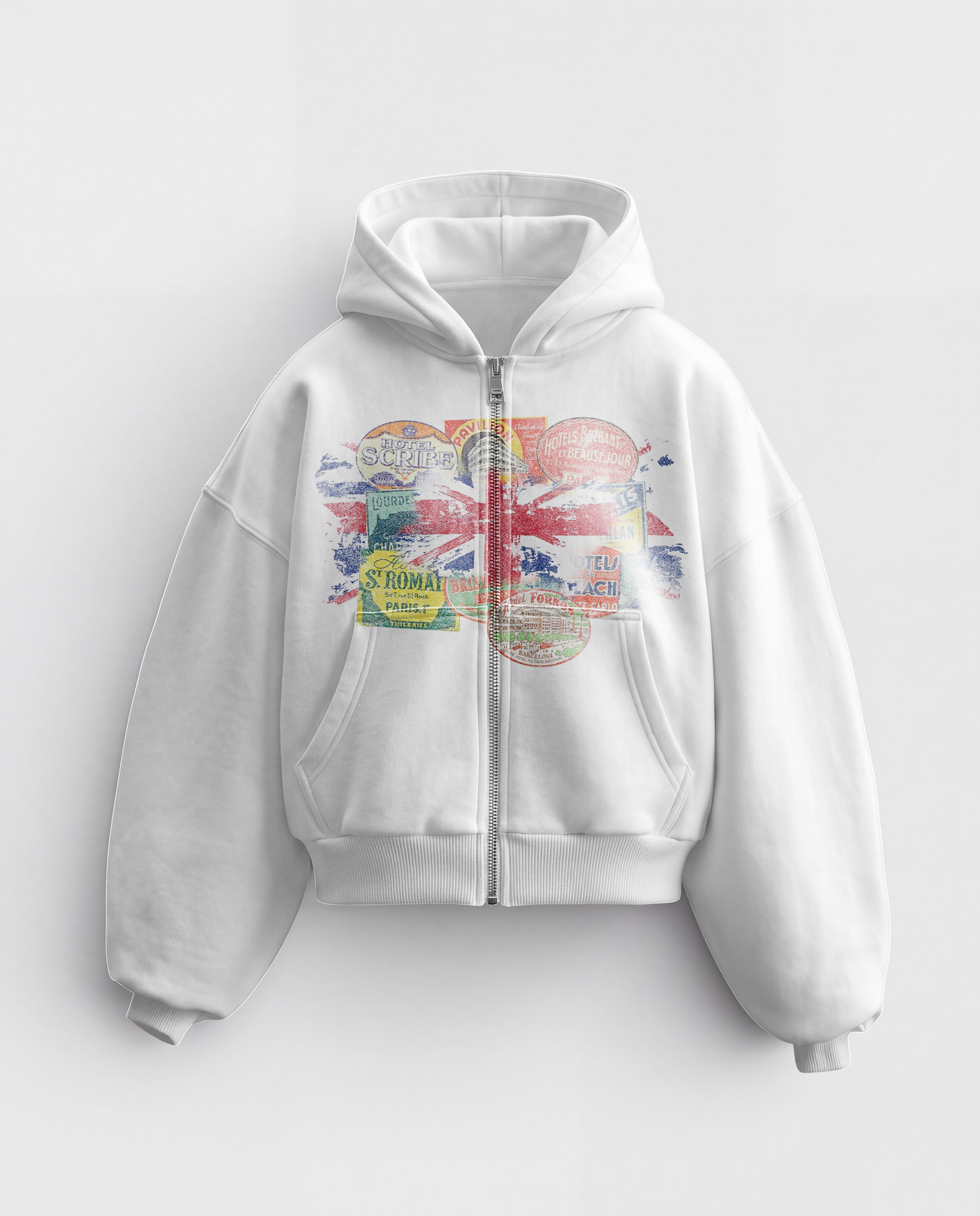 'STAMPS' HEAVYWEIGHT BOXY ZIPUP HOODIE