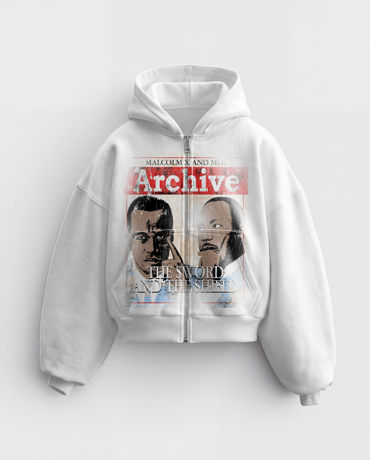 'SWORD & SHIELD' HEAVYWEIGHT BOXY ZIPUP HOODIE