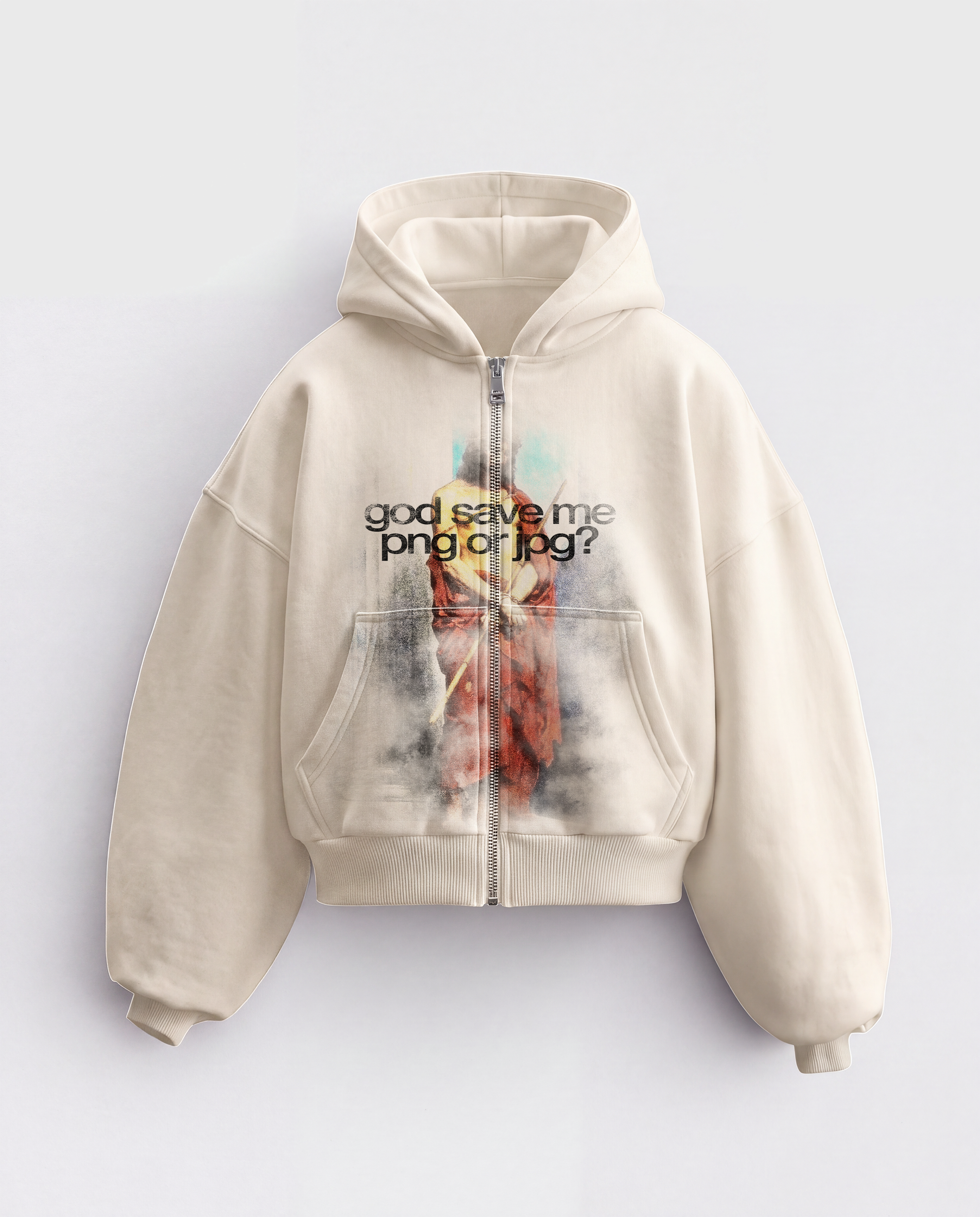 'SAVE ME' HEAVYWEIGHT BOXY ZIPUP HOODIE