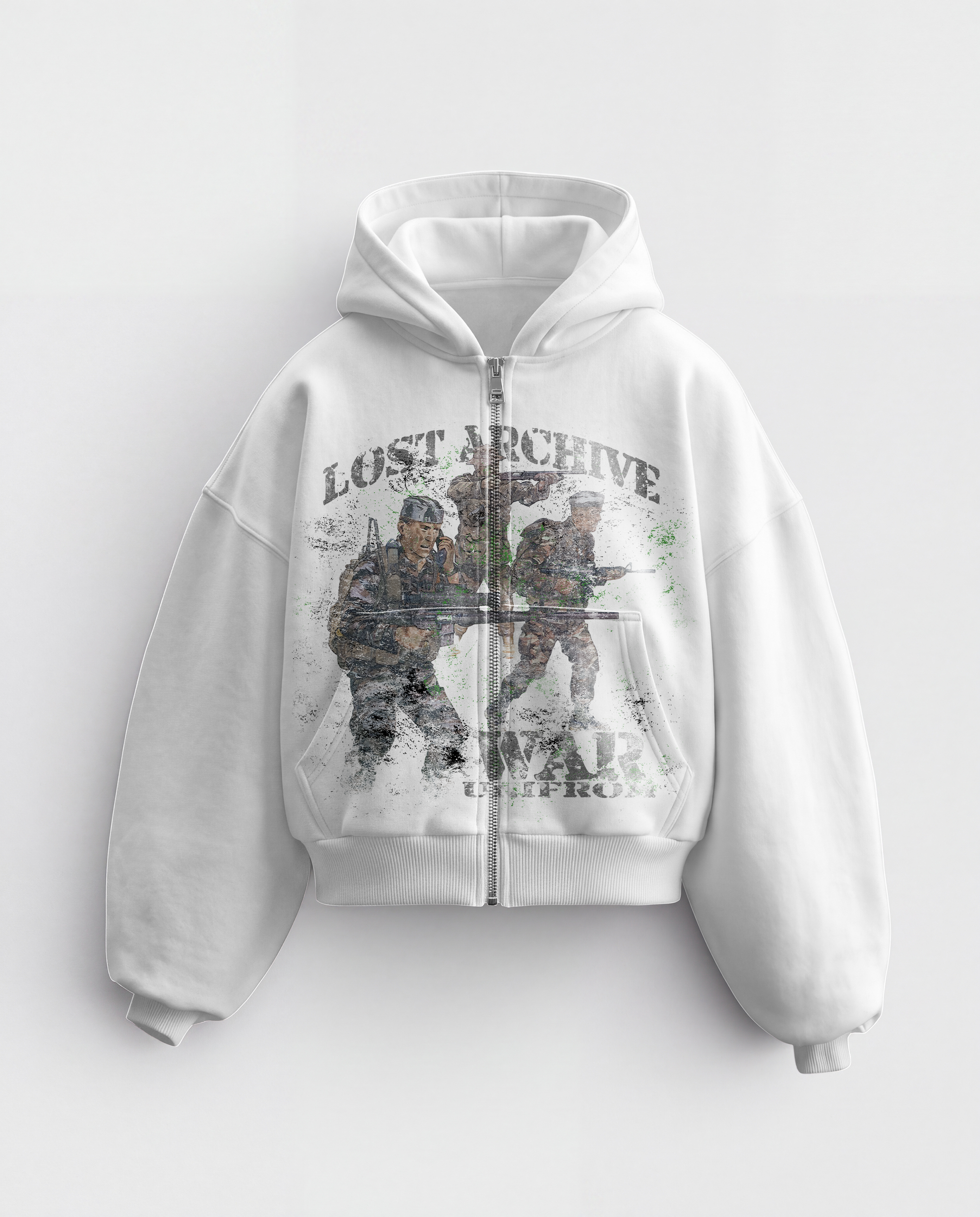 'LOST ARCHIVE II' HEAVYWEIGHT BOXY ZIPUP HOODIE