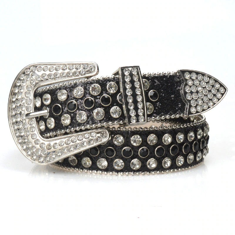 RHINESTONE BELT BLACK